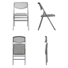 Bridgeport Folding Chair, Resin Mesh Back, Padded Fabric Seat, Grey Color, PK2 C865BP60GRY2E